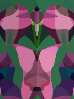 COLOR FIELD AX094 - ABSTRATO FLORAL ROSA