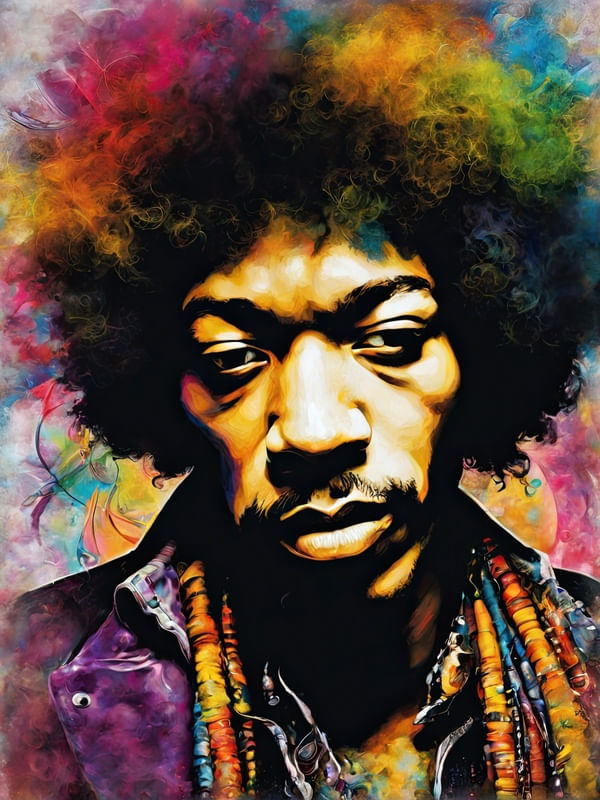 JIMI HENDRIX ARTE BY AI