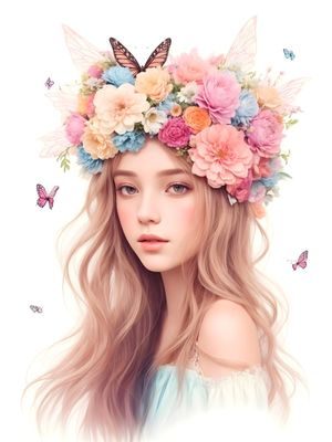 GIRL FLOWERS II BY AI