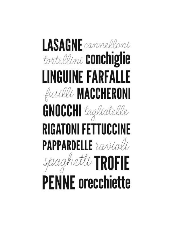 TIPOS DE MACARRÃO