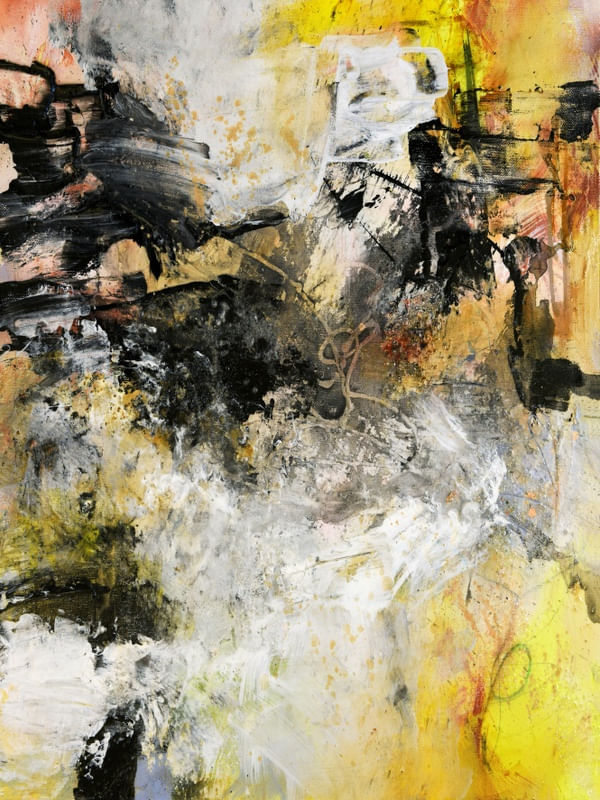 URBAN EXPRESSION 1 RETRATO - AMARELO ABSTRATO GRAFITE PINTURA