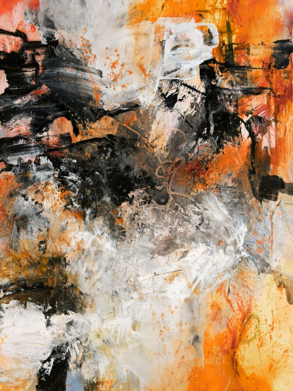 URBAN EXPRESSION 5 RETRATO - LARANJA ABSTRATO GRAFITE PINTURA
