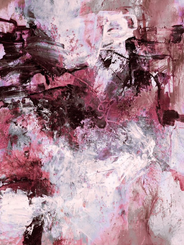 URBAN EXPRESSION 8 RETRATO - ROSA MALVA ABSTRATO GRAFITE PINTURA