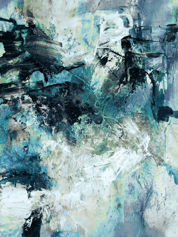 URBAN EXPRESSION 9 RETRATO - CERCETA AZUL ABSTRATO GRAFITE PINTURA