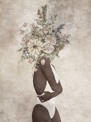MULHER CABEÇA DE FLOR