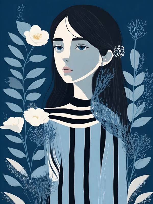 YOUNG GIRL AZUL BY AI