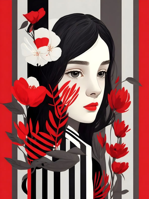 YOUNG GIRL VERMELHO BY AI