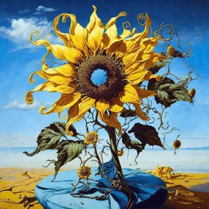 GIRASSOL INSPIRATION SALVADOR DALÍ BY AI