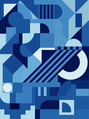 MARQUETERIE GEO 11 BLUE