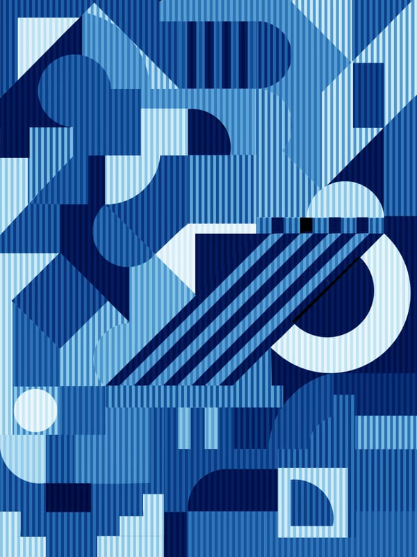 MARQUETERIE GEO 11 BLUE