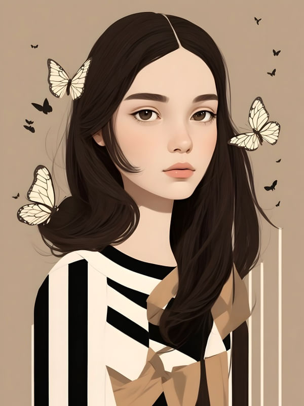 YOUNG GIRL MARROM BY AI