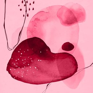 CIRCULO MAGENTA AQUARELA ABSTRATO 04
