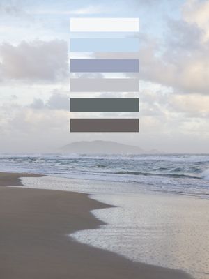 PANTONE PRAIA DIA CINZA E AZUL
