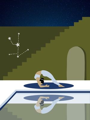 YOGA IN STARRY NIGHT