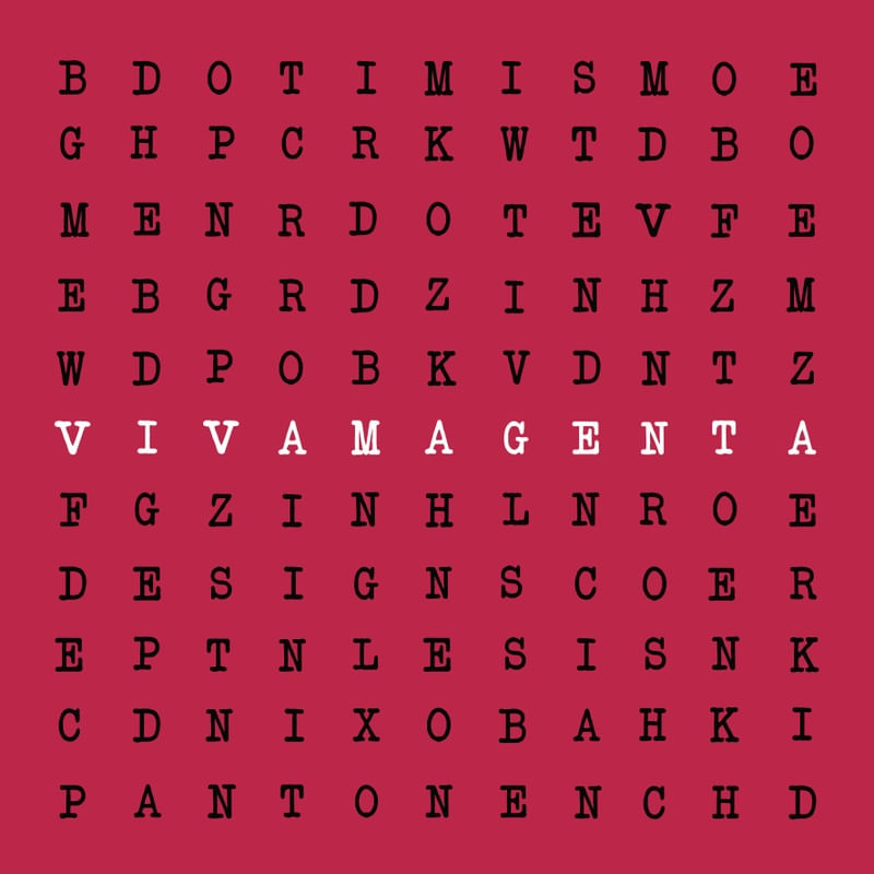 PANTONE VIVA MAGENTA TIPOGRAFIA 2023