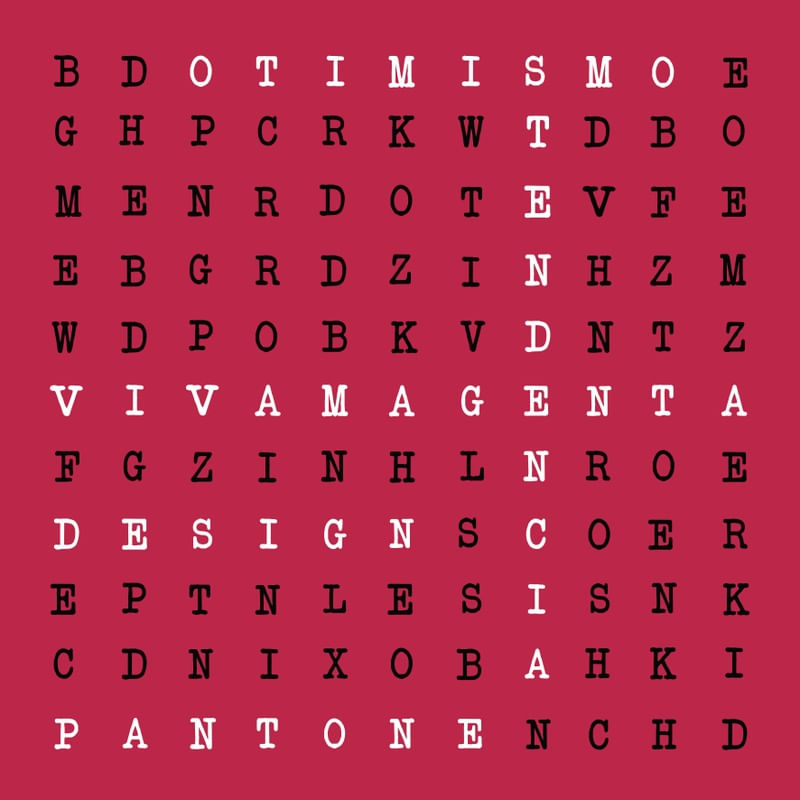PANTONE VIVA MAGENTA TIPOGRAFIA 2023 I