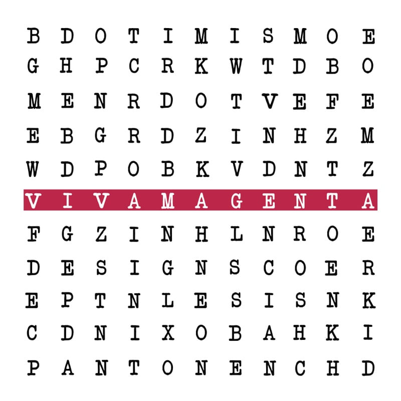 PANTONE VIVA MAGENTA TIPOGRAFIA 2023 II
