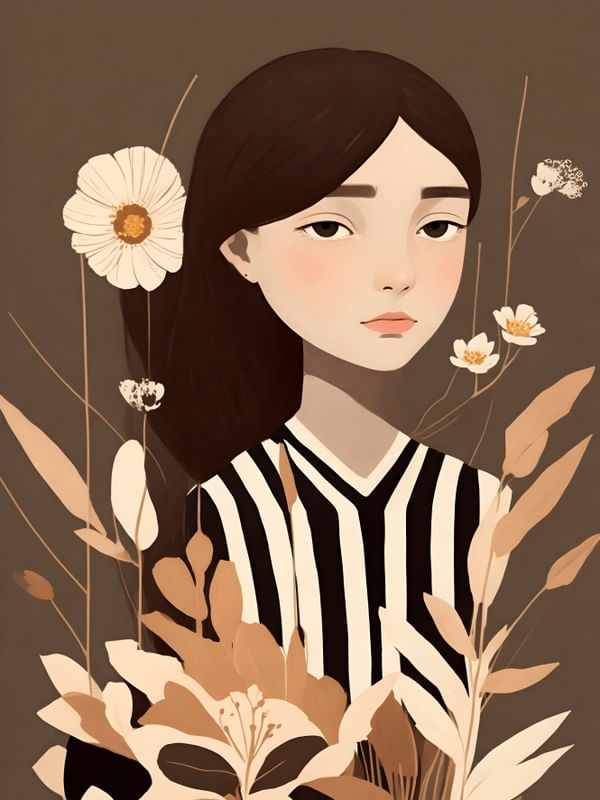 YOUNG GIRL MARROM II BY AI