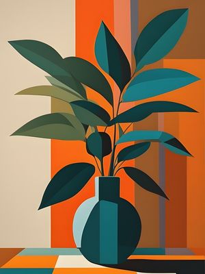 ABSTRATO COM FOLHAGEM III BY AI