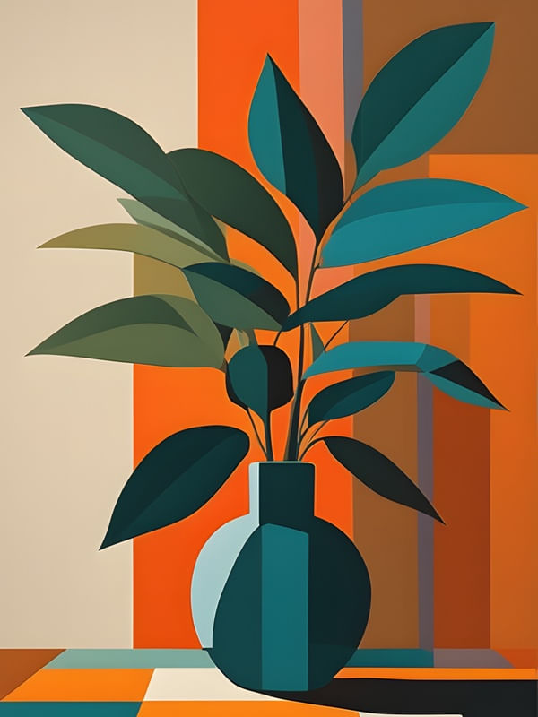 ABSTRATO COM FOLHAGEM III BY AI