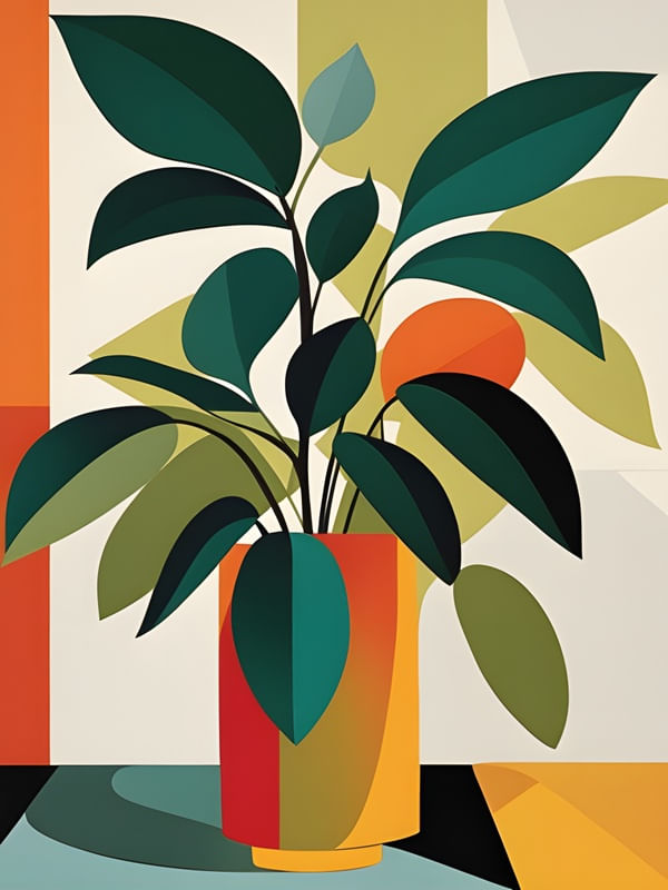 ABSTRATO COM FOLHAGEM VI BY AI