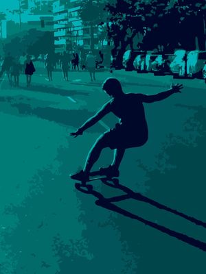 SKATE NO ASFALTO RETRATO