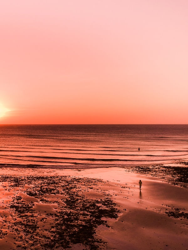 DÍPTICO 2 - PÔR DO SOL NO HORIZONTE DA PRAIA