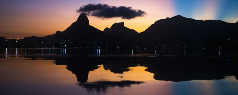 LAGOA NO PÔR DO SOL - PANORÂMICO