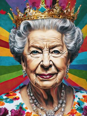 RAINHA ELIZABETH II ARTE BY AI
