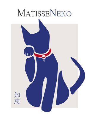 GATO DA SORTE MANEKINEKO MATISSE AZUL SABEDORIA