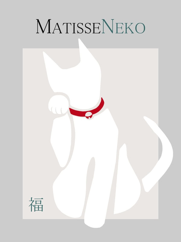 GATO DA SORTE MANEKINEKO MATISSE BRANCO FELICIDADE
