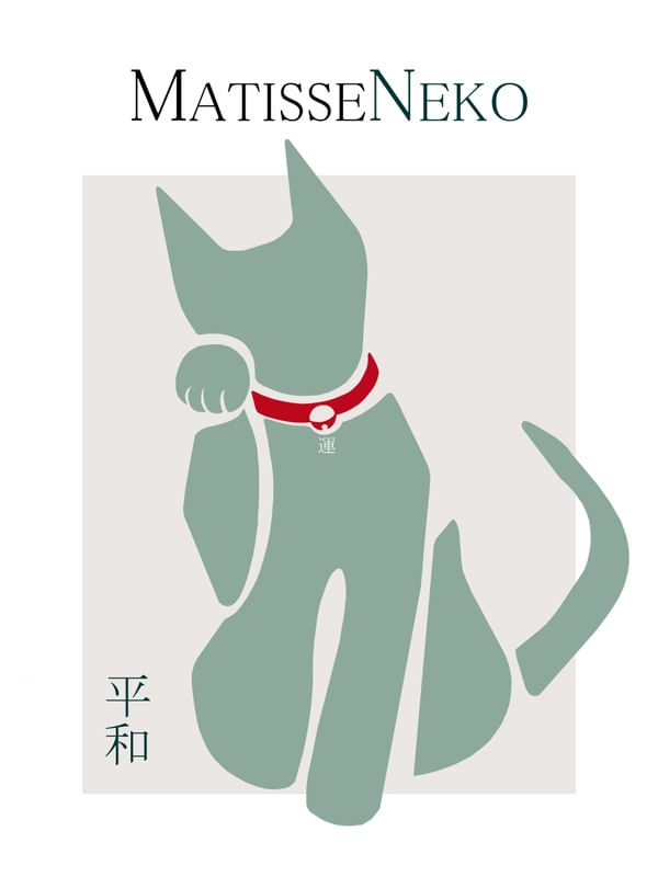 GATO DA SORTE MANEKINEKO MATISSE VERDE PAZ