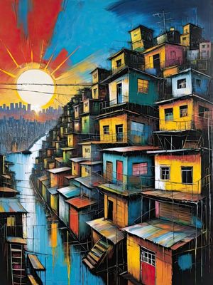 FAVELA II INSPIRATION BASQUIAT BY AI