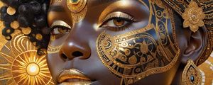 AFRO BELEZA DOURADA I INSPIRATION KLIMT BY AI