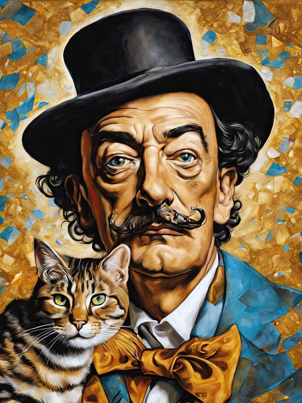 SALVADOR DALÍ E O FELINO BY AI