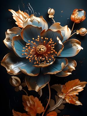 GOLD FLOWERS - 06A BY AI
