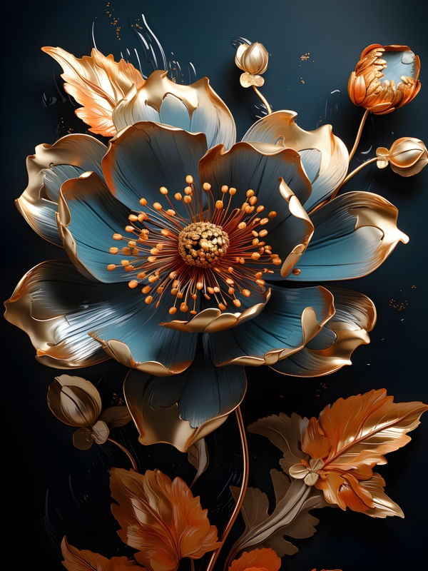 GOLD FLOWERS - 06A BY AI
