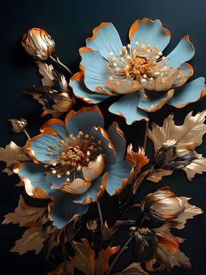 GOLD FLOWERS - 07A BY AI
