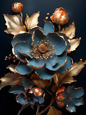 GOLD FLOWERS - 08A BY AI