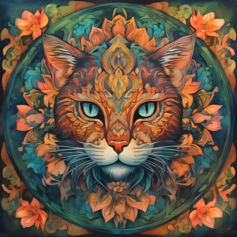 MANDALA GATO SELVAGEM BY AI
