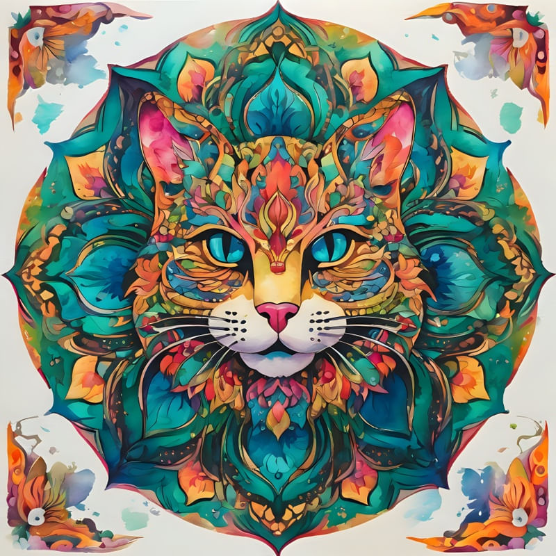MANDALA FELINO MÍSTICO BY AI