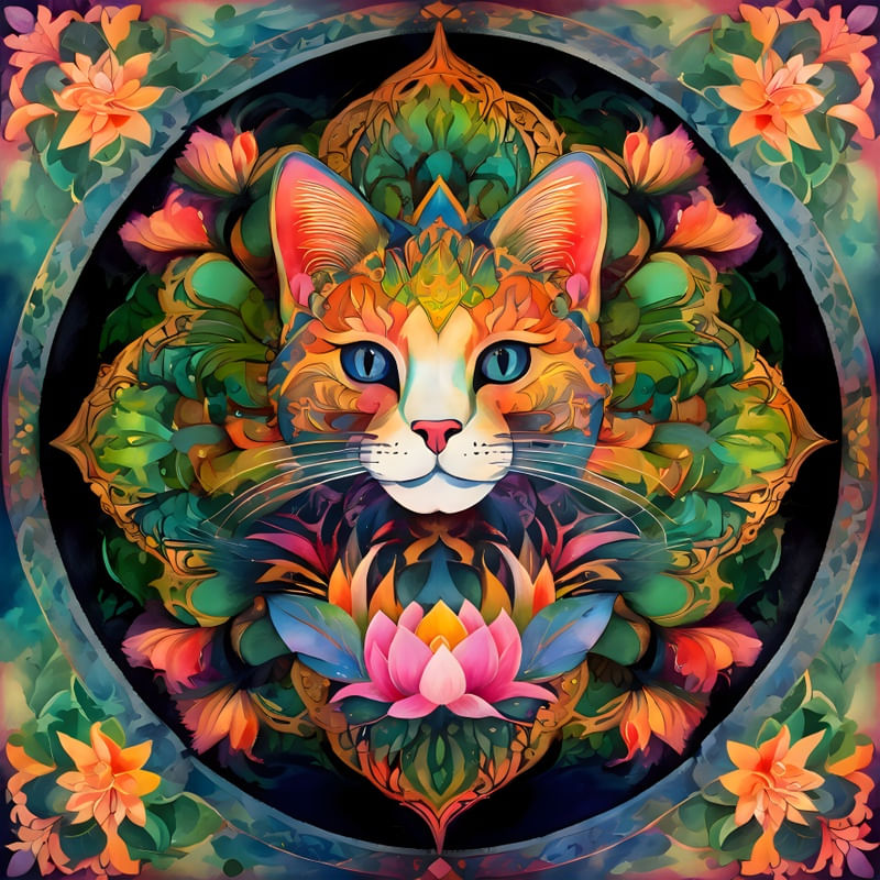 MANDALA LOTUS ANIMAL BY AI