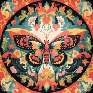 MANDALA BORBOLETA COLORIDA BY AI