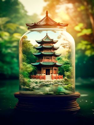 MINIATURA DE TEMPLO JAPONÊS BY AI