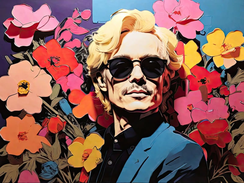ANDY WARHOL COM FLORES BY AI