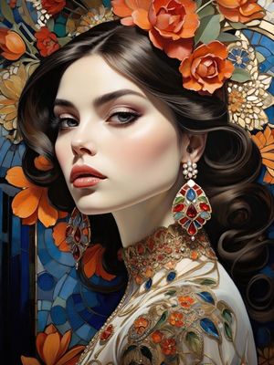 MULHER COM FLORES DE GAUDÍ II BY AI