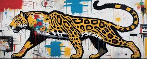 ONÇA PINTADA EM ESTILO BASQUIAT BY AI