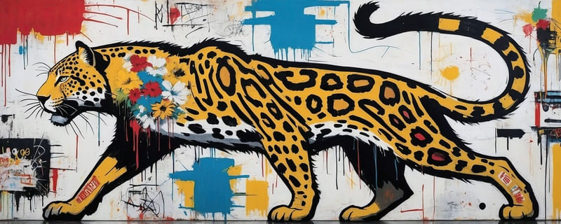 ONÇA PINTADA EM ESTILO BASQUIAT BY AI