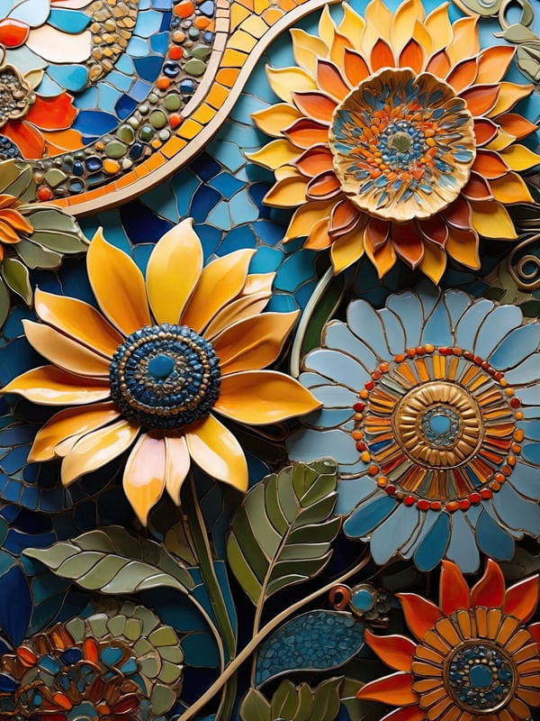 FLORES DE GIRASSOL I INSPIRATION GAUDÍ BY AI