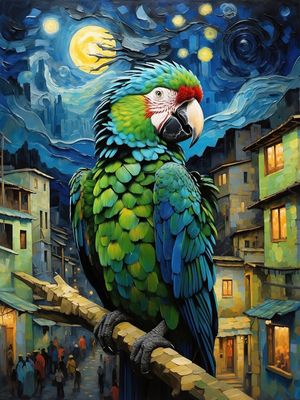 ARARA AZUL EM UMA NOITE ESTRELADA BY AI